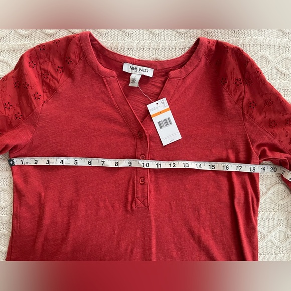 NWT Nine West Jeans brand Henley Style 3/4 Sleeve Women’s size Small - Picture 16 of 16